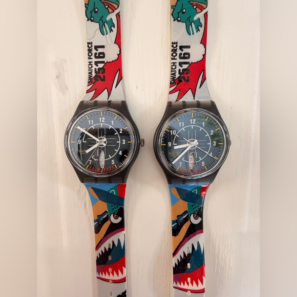 Vintage Swatch Watch Force 25161 – Set of 2 – Swiss Made – 1990s – Untested